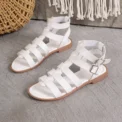 Fashion Woman Hollow Out Gladiator Sandals Ladies Flats Shoes Female Thick Bottom Brown Sandal White Shoes Sandalias De Mujer - Image 6