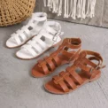 Fashion Woman Hollow Out Gladiator Sandals Ladies Flats Shoes Female Thick Bottom Brown Sandal White Shoes Sandalias De Mujer - Image 5