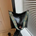 Wide Geometric Strap Shoulder Bag Large Capacity Crossbody Bags For Women, Leather Women's Bag For Shopping Travel - Image 5