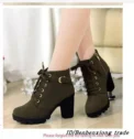 spring Winter Women Pumps Boots High Quality Lace-up European Ladies shoes PU high heels Boots Fast delivery - Image 2