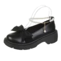Women Thick Platform Mary Janes Pumps Summer  New Sandals Bow Chain Mujer Shoes Fashion Oxford Lolita Shoes - Image 6