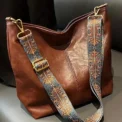 Wide Geometric Strap Shoulder Bag Large Capacity Crossbody Bags For Women, Leather Women's Bag For Shopping Travel