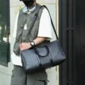 Men’s Black Traveling Bag Large Capacity Business Travel Luggage Bag Classic Full Body Printed Handbag Shoulder Bags for Men - Image 3