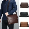 Briefcase For Men  Leather Tote Boston Commuting Laptop Shoulder Executive Business Work Messenger Crossbody Side Designer Bag