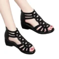 Soft Leather Roman Sandals Women  Summer New Soft Sole Outwear Women's Wedge Shoes Fashion Casual Designer Shoe Ladies - Image 5