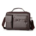 Fashion Men's Shoulder Bag Business Man Crossbody Bags Leather Male Handbag Briefcase Travel Messenger Bag Mens Bag - Image 2