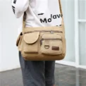 Men Canvas Shoulder Bags Casual Tote Travel Men's Crossbody Bag Luxury Messenger Bags Fashion High Quality Handbag - Image 2