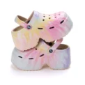 Leopard Thick Bottom Clogs for Women Closed Toe Chunky Platform Sandals Woman Summer 2023 Super High Wedge Heel Slippers Female - Image 3
