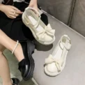 Women Thick Platform Mary Janes Pumps Summer  New Sandals Bow Chain Mujer Shoes Fashion Oxford Lolita Shoes - Image 4
