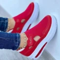 Women's red sports shoes, canvas tennis shoes, women's casual sports shoes, platform shoes, empty shoes - Image 5