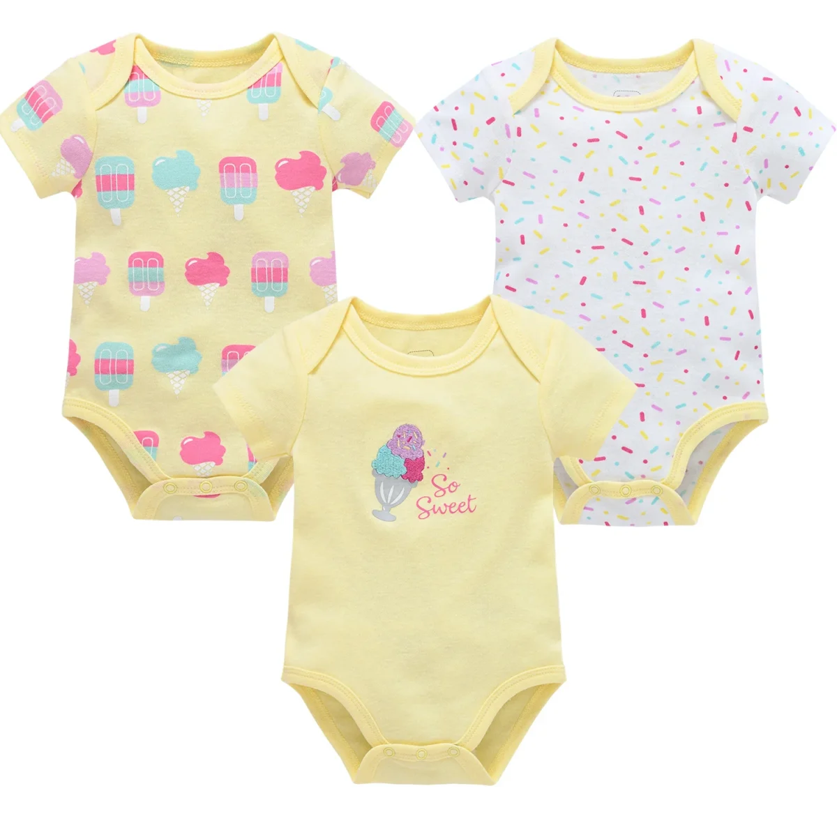 3 Pcs/set Baby Girls Rompers Unicorn Cute Print Girls Bodysuit Pink Summer Short Sleeve Jumpsuit 100% Cotton Soft Baby Clothes - Image 6