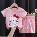 Disney Summer Baby Girl Clothes Set Cartoon Minnie Short Sleeve Cotton Girls Outfits for 0-3year Kids Clothes - Image 3