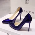 New Solid Color Pumps Women High Heel Shoes Female Fashion Patent Leather Sexy Pointed Toe Thin Heel Wedding Shoes Size 44 - Image 2