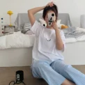 Women's 2-Piece Pajamas Homewear Spring And Autumn Pajamas Summer Pajamas Women's Short-Sleeved Trousers Casual Homewear Sets - Image 4