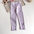 Children's Solid Color Cute Print Girl Silk Leggings Female Students Slim High Elastic Elastic Waist Pants.summer Spring Autumn - Image 4