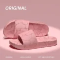 Women's Home Slippers Light Weight Simple Wear-Resistant Indoor/Outdoor Shoes EVA Non-Slip Summer Pink Open-toe Slippers - Image 2