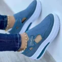Women's red sports shoes, canvas tennis shoes, women's casual sports shoes, platform shoes, empty shoes - Image 3