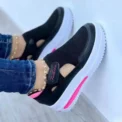 Women's red sports shoes, canvas tennis shoes, women's casual sports shoes, platform shoes, empty shoes - Image 2