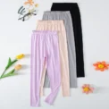 Girls four seasons thin fashion solid color leggings comfortable slim cute female students go out pants elastic waist pants - Image 5