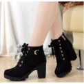 New Spring Winter Women Pumps Boots High Quality Lace-up European Ladies Shoes  High Heels Boots Fast Delivery