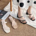 Women High Heel Sandals Summer Casual Female Shoes Woman Square Heel Open Toe Ankle Strap Ladies Sandalias Wedge Shoe - Image 4