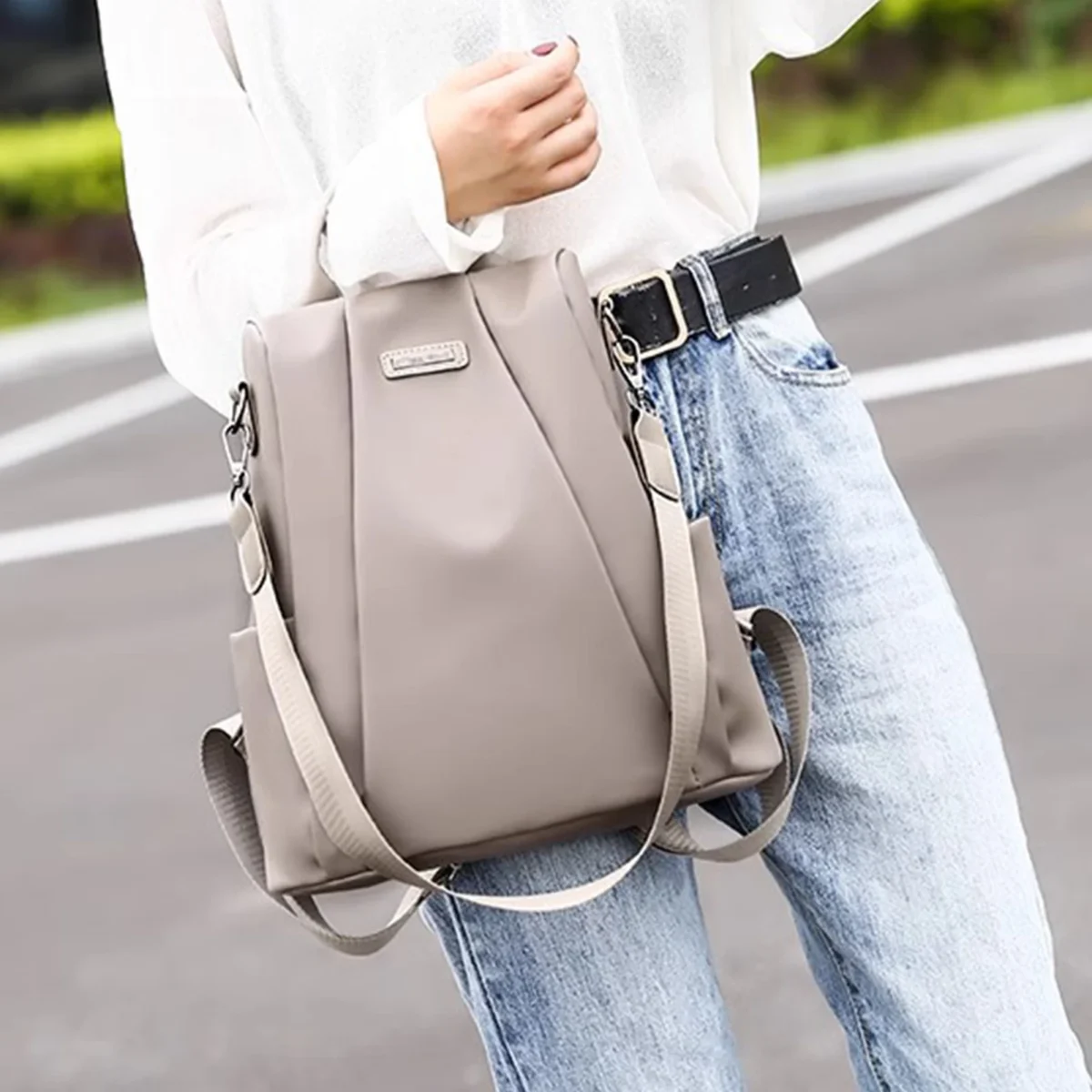 Luxury Women Backpack Casual Black/Khaki/Rose Red School Bag for Girls Detachable Strap Travel Shoulder Bag Mochila Rucksack - Image 4