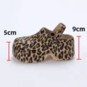 Leopard Thick Bottom Clogs for Women Closed Toe Chunky Platform Sandals Woman Summer 2023 Super High Wedge Heel Slippers Female - Image 6