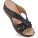 New Women's Slippers Casual Flower Hollow Wedge Beach Shoes Outdoor Fashion Platform Comfortable Non-slip Sandals Plus size - Image 4