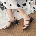Women High Heel Sandals Summer Casual Female Shoes Woman Square Heel Open Toe Ankle Strap Ladies Sandalias Wedge Shoe - Image 3