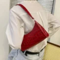 Trendy eather Handbags for Women Stylish Patterned Armpit Messenger Bags Female Small Underarm Shoulder Purse bolso mujer