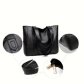 Vintage Large Capacity Tote Bag, Retro Vegan Shoulder Bag, Women's Casual Handbag For Commute - Image 2