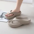 Thick Platform EVA Flip Flops For Women 2025 Summer Clip Toe Non Slip Beach Sandals Woman Comfortable Soft Sole Cloud Slippers - Image 2