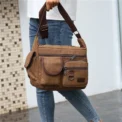 Men Canvas Shoulder Bags Casual Tote Travel Men's Crossbody Bag Luxury Messenger Bags Fashion High Quality Handbag - Image 5