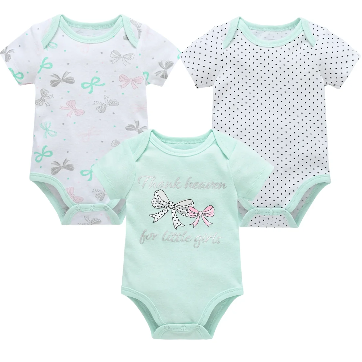 3 Pcs/set Baby Girls Rompers Unicorn Cute Print Girls Bodysuit Pink Summer Short Sleeve Jumpsuit 100% Cotton Soft Baby Clothes - Image 5