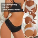 5PCS/Set Women Lace Seamless Cotton Panties Sexy Brazilian Pants Ribbed Breathable Girls Underwear Soft Plus Size Lingerie S-XL - Image 2