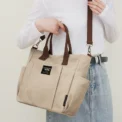Urban Minimalist Female Student Large Capacity Commuting Horizontal Canvas Single Shoulder Diagonal Cross Portable Eco Bag - Image 2
