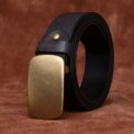 Men's Real Genuine Leather Belt Luxury Designer Brass Pin Buckle Belts Pure Cowskin Vintage Strap Male Jeans for Man