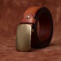 Men's Real Genuine Leather Belt Luxury Designer Brass Pin Buckle Belts Pure Cowskin Vintage Strap Male Jeans for Man - Image 3