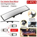 2-4PCS 285mm Car Interior Rear Mirror Rubber Clip Anti Glare Wide Convex Curve Panoramic Mirror Convex Rear View Clear Mirror