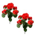 2 Pcs 12.6inch Faux Flowers Geraniums UV Resistant Nonwoven for Garden Patio Vase Table Centerpiece for Indoor Home Floral Decor - Image 5