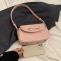 Women Casual Tote Handbag with Bow Leisure Armpit Handbag PU Leather Travel Underarm Handbag Girls Outdoor Daily Bag - Image 5