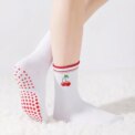 Non Slip Socks Comfortable Sticky Slipper Socks Soft Cherry Crew Socks Breathable Cotton Pilates Socks for Yoga Pilates - Image 6
