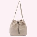 Women Fashion Shoulder Bag Large Capacity Nylon Drawstring Bucket Bag Lightweight Commuting Bag Multi-pockets for Work Vacation