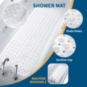 Extra Large Bath Mat Non Slip Bathtub Strong Suction Anti-Mold Rubber Shower Mat - Image 4