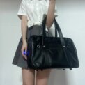 Premium Leather Japanese Handbag Large Capacity School Bag Waterproof And Dustproof Lightweight Dark blue - Image 2