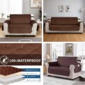 Reversible Sofa Cover 100% Waterproof Couch Slipcovers Non-Slip Furniture Protector with Pocket & Elastic Strap for Kid Dog Pets - Image 5