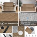 Reversible Sofa Cover 100% Waterproof Couch Slipcovers Non-Slip Furniture Protector with Pocket & Elastic Strap for Kid Dog Pets - Image 4