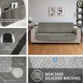 Reversible Sofa Cover 100% Waterproof Couch Slipcovers Non-Slip Furniture Protector with Pocket & Elastic Strap for Kid Dog Pets - Image 3