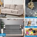 Reversible Sofa Cover 100% Waterproof Couch Slipcovers Non-Slip Furniture Protector with Pocket & Elastic Strap for Kid Dog Pets - Image 2