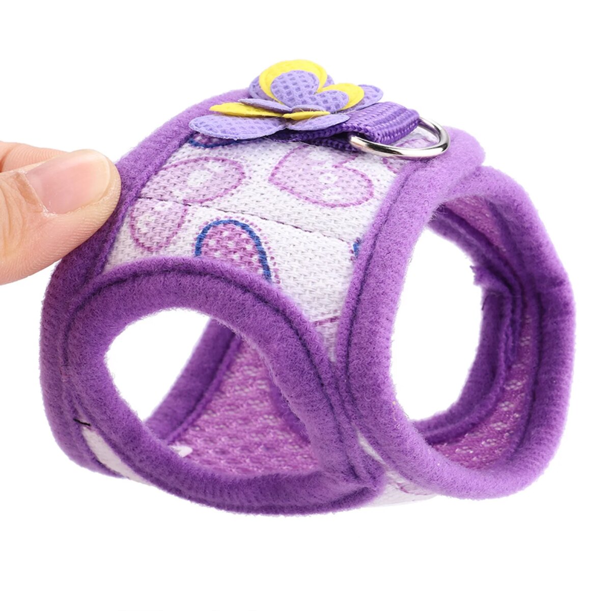 Chinchilla Harness Chinchilla Harness Vest Chinchilla Walking Harness Vest with Leash for Squirrel Hamster Red Grid+Purple Love - Image 4